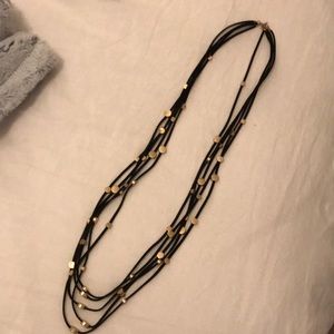 Black and gold wrap necklace